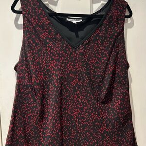 Studio I Black and Red Geometric Blouse